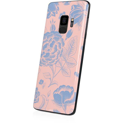 Rose Quartz & Serenity Floral Galaxy S9 Skin